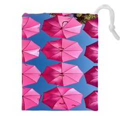 Pink Umbrella Drawstring Pouch (4xl) by nate14shop