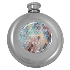 Tiles-shapes Round Hip Flask (5 Oz) by nate14shop