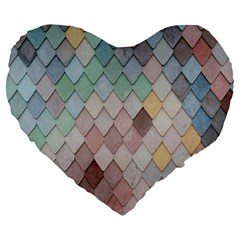 Tiles-shapes Large 19  Premium Heart Shape Cushions by nate14shop