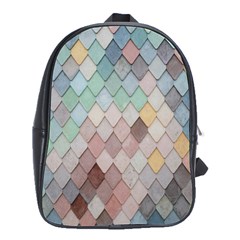 Tiles-shapes School Bag (large) by nate14shop