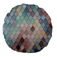 Tiles-shapes Large 18  Premium Flano Round Cushions by nate14shop