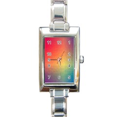 Colorful Rainbow Rectangle Italian Charm Watch by artworkshop