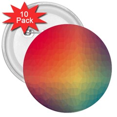 Colorful Rainbow 3  Buttons (10 Pack)  by artworkshop