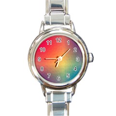 Colorful Rainbow Round Italian Charm Watch by artworkshop