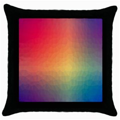 Colorful Rainbow Throw Pillow Case (black) by artworkshop