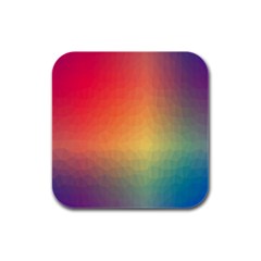 Colorful Rainbow Rubber Square Coaster (4 Pack) by artworkshop