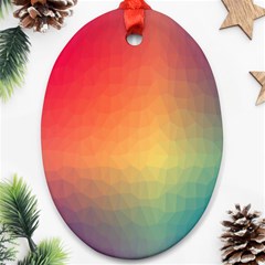 Colorful Rainbow Oval Ornament (two Sides) by artworkshop