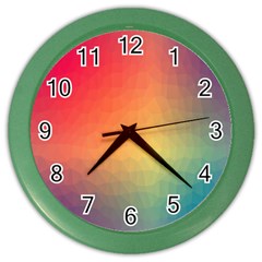 Colorful Rainbow Color Wall Clock by artworkshop