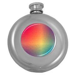 Colorful Rainbow Round Hip Flask (5 Oz) by artworkshop