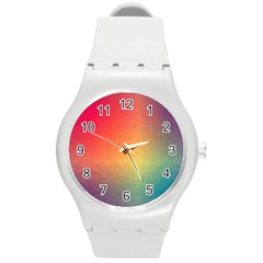 Colorful Rainbow Round Plastic Sport Watch (m) by artworkshop