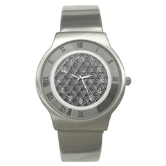 Grid Wire Mesh Stainless Rods Metal Stainless Steel Watch by artworkshop