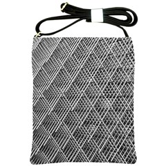 Grid Wire Mesh Stainless Rods Metal Shoulder Sling Bag by artworkshop