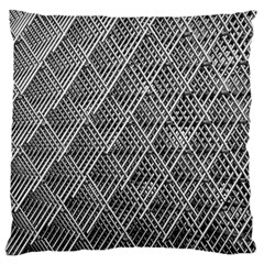 Grid Wire Mesh Stainless Rods Metal Large Cushion Case (two Sides) by artworkshop