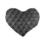 Grid Wire Mesh Stainless Rods Metal Standard 16  Premium Flano Heart Shape Cushions Front