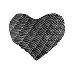 Grid Wire Mesh Stainless Rods Metal Standard 16  Premium Flano Heart Shape Cushions Back