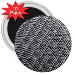 Grid Wire Mesh Stainless Rods Metal 3  Magnets (10 Pack)  by artworkshop