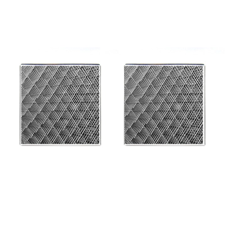 Grid Wire Mesh Stainless Rods Metal Cufflinks (Square)