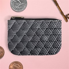 Grid Wire Mesh Stainless Rods Metal Mini Coin Purse by artworkshop