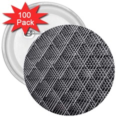 Grid Wire Mesh Stainless Rods Metal 3  Buttons (100 Pack)  by artworkshop