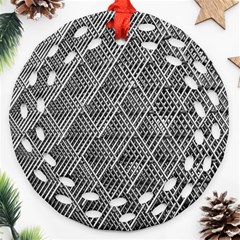 Grid Wire Mesh Stainless Rods Metal Round Filigree Ornament (two Sides) by artworkshop