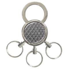 Grid Wire Mesh Stainless Rods Metal 3-ring Key Chain by artworkshop