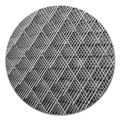 Grid Wire Mesh Stainless Rods Metal Magnet 5  (round) by artworkshop