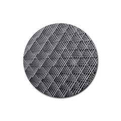 Grid Wire Mesh Stainless Rods Metal Rubber Round Coaster (4 Pack) by artworkshop