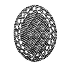 Grid Wire Mesh Stainless Rods Metal Oval Filigree Ornament (two Sides) by artworkshop