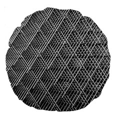 Grid Wire Mesh Stainless Rods Metal Large 18  Premium Round Cushions by artworkshop