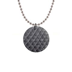 Grid Wire Mesh Stainless Rods Metal 1  Button Necklace by artworkshop