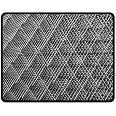 Grid Wire Mesh Stainless Rods Metal Double Sided Fleece Blanket (medium)  by artworkshop