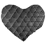 Grid Wire Mesh Stainless Rods Metal Large 19  Premium Flano Heart Shape Cushions Front