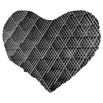 Grid Wire Mesh Stainless Rods Metal Large 19  Premium Flano Heart Shape Cushions Back