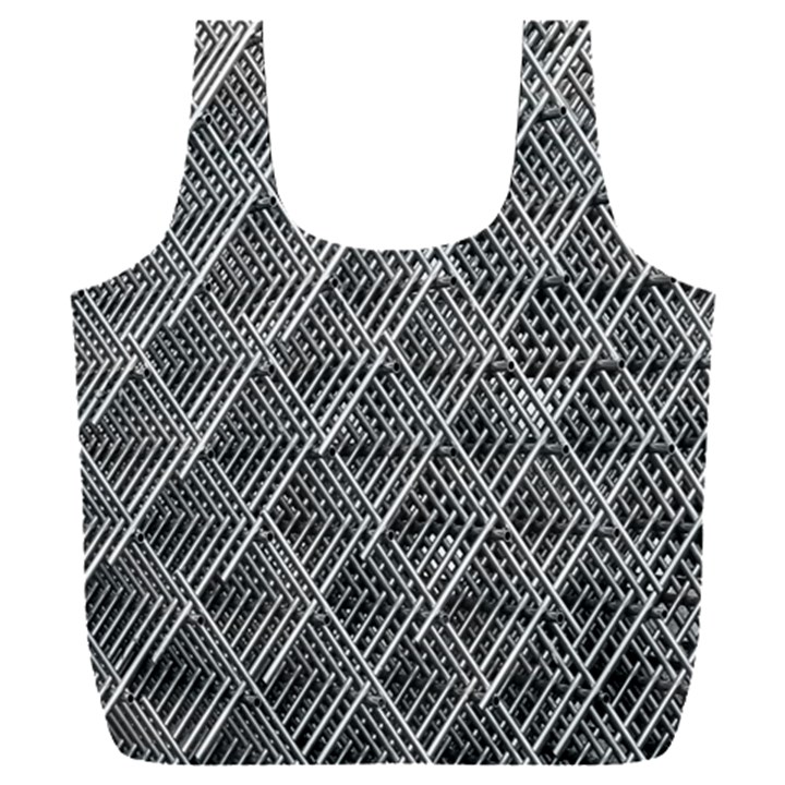 Grid Wire Mesh Stainless Rods Metal Full Print Recycle Bag (XXL)