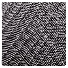 Grid Wire Mesh Stainless Rods Metal Uv Print Square Tile Coaster  by artworkshop