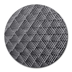 Grid Wire Mesh Stainless Rods Metal Round Mousepads by artworkshop