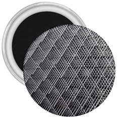 Grid Wire Mesh Stainless Rods Metal 3  Magnets by artworkshop