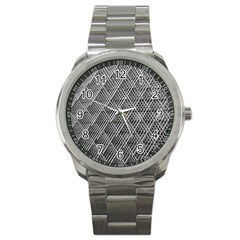 Grid Wire Mesh Stainless Rods Metal Sport Metal Watch by artworkshop