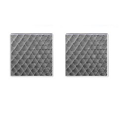 Grid Wire Mesh Stainless Rods Metal Cufflinks (square) by artworkshop