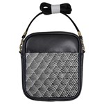 Grid Wire Mesh Stainless Rods Metal Girls Sling Bag Front