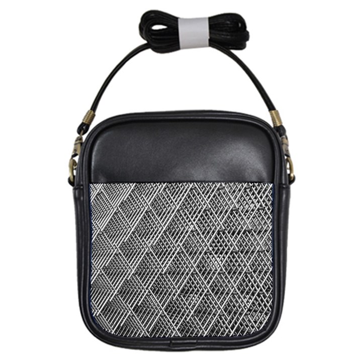 Grid Wire Mesh Stainless Rods Metal Girls Sling Bag