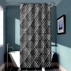 Grid Wire Mesh Stainless Rods Metal Shower Curtain 36  X 72  (stall)  by artworkshop