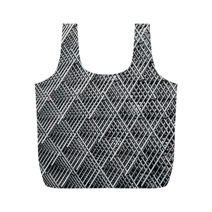 Grid Wire Mesh Stainless Rods Metal Full Print Recycle Bag (M)