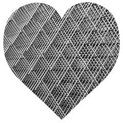 Grid Wire Mesh Stainless Rods Metal Wooden Puzzle Heart by artworkshop