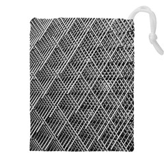 Grid Wire Mesh Stainless Rods Metal Drawstring Pouch (4xl) by artworkshop