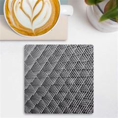 Grid Wire Mesh Stainless Rods Metal Uv Print Square Tile Coaster 