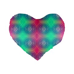 Infinity Circles Standard 16  Premium Flano Heart Shape Cushions by Thespacecampers