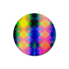 Inverted Circles Rubber Coaster (round) by Thespacecampers