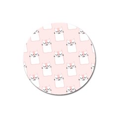 Fluffy Cat Pets Magnet 3  (round) by artworkshop