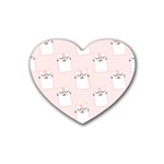 Fluffy Cat Pets Rubber Coaster (Heart) Front